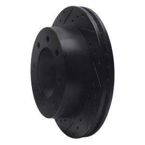 Chevrolet Silverado 2500 Brake Rotor (1) - Rear Left - R1 Concepts - Drilled & Slotted - Black - `99-`20